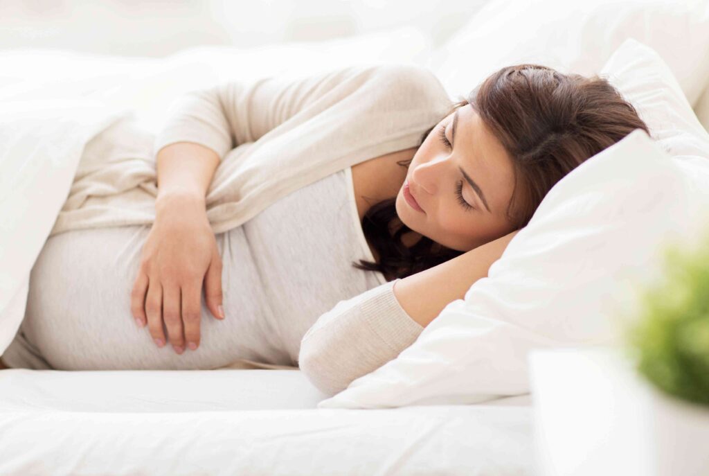 Pregnant woman sleeping